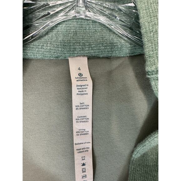 Lululemon Back To Class Textured Green Button Down Double Collar Jacket Size 4 - Picture 2 of 12